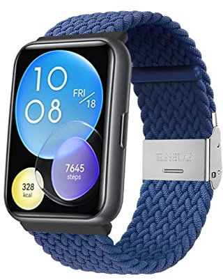 Nylon Armband Kompatibel mit Huawei Watch Fit 2 Armband Für Herren Damen Sport Stoff Ersatzband mit Uhrenarmband Für Huawei Watch Fit 2 (1)