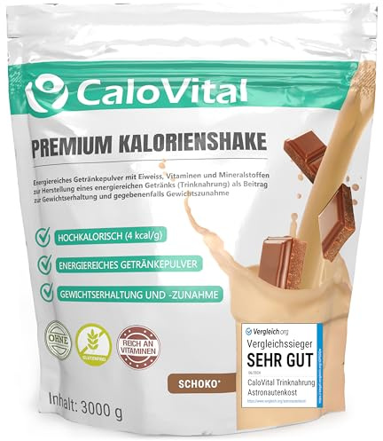 CaloVital Trinknahrung hochkalorisch zum Zunehmen, Schoko 3000g | Kalorien Shake mit Kohlenhydraten & Eiweiß, hochdosiert mit vielen Vitaminen, Premium Qualität aus Deutschland