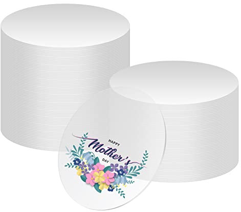 50 Stück transparente Kreis-Acryl, 10,2 cm Acryl-Kreisrohlinge, runde Blattscheibe für Meilenstein-Marker, Namenskarten, Cricut-Schneiden und Gravieren, Malen und DIY-Projekte