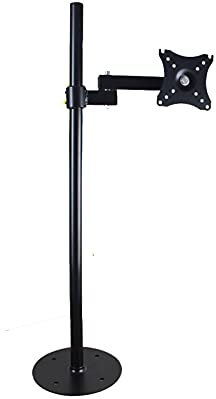 Monitor Arm Stand Heavy Duty 14-27 LCD Monitor Stand 47.2 Inch High Floor-Standing Monitor Stand Adjustable Single Monitor Stand with Round Base, Hold Up to 15.4lbs Monitor Arms Stand