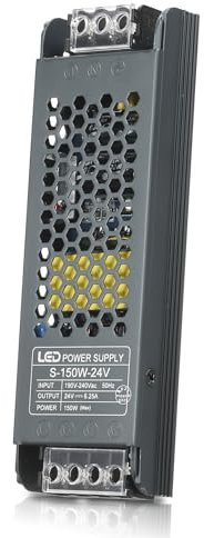 Neoglint 24 V 150 W Transformator, 24 V AC 220 V auf DC 24 V 6,25 A Netzteil, 24 V LED-Netzteil, ultradünner Transformator, LED-Treiber, 24 V LED-Transformator für Lichtstreifen und LED-Glühbirnen