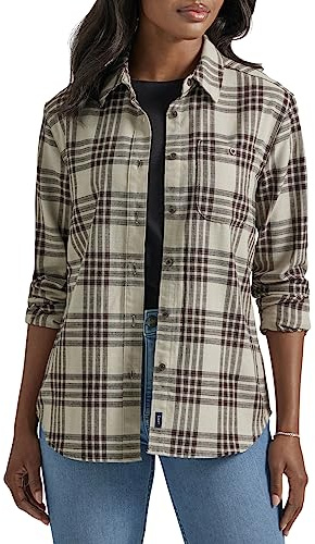 Lee Legendäres Langarm-Allzweck Button-Down-Shirt für Damen, Ruby Cocoa Graphic Plaid, X-Groß