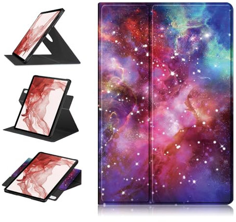 TOPCASE Funda Giratorio 360º para Samsung Galaxy Tab S9 11 Pulgadas 2023 SM-X710/X716B/X718U Estuche con Portalápices y Función Soporte Auto-Sueño/Estela,Galaxia