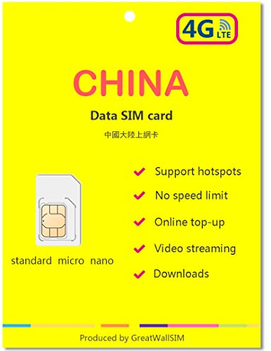 China Data SIM-Karte - 40GB 5G/4G Daten 30 Tage für Festland China