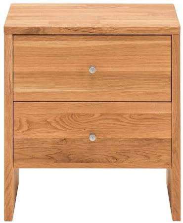 Lomadox Massivholz Eiche Flurkommode Flurschrank Telefonschrank mit 2 Schubladen 50x56x35 cm