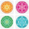 FINGERINSPIRE 4 Stück Malschablonen Mit Geometrischen Blumen 20x20 cm PET Blume des Lebens Sprühschablonen Wiederverwendbare Kristallgitter Wandschablone Religiöse Themen Vorlagen Für DIY Fotoalbum