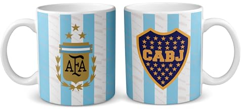 Boca Juniors y Argentina. Taza de cerámica de Boca Juniors y la selección Argentina de fútbol. 325ml. 11oz. Diseños propios, únicos y originales en todos nuestros productos. Somos Sportivo Maglietta.