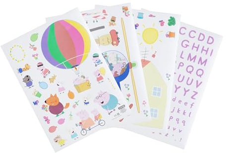 Paladone Peppa Pig Personalisierte Wandaufkleber - Offiziell Lizenzierte, Wiederverwendbare Wandsticker für Kinderzimmer mit Peppa & George, Inkl. Buchstaben zur Personalisierung