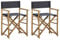Klappbare Regiestühle 2 STK. Dunkelgrau Bambus und Stoff,313029
