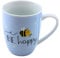 Dekohelden24 Kaffeebecher/Tasse aus Porzellan, Motiv: Biene, BE Happy Größe H/Ø: 10 x 8 cm, Fassungsvermögen 250 ml, Spülmaschinengeeignet.