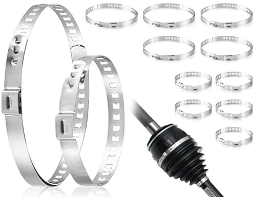 Lhbwhiz Set di 10 fascette stringitubo, fascette per polsini con asse regolabile,fascetta universale per tubi in acciaio inossidabile,fascetta per orecchio con fascetta(2 misure,20-50 mm/50-120 mm)