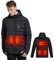 Heated Jacket with Hood,Winter Warm Hoodie Jacket with 5 Heating Zones Windproof Waterproof Coats Body Warmer with Power Bank Adjustable Temperature Heated Gilet