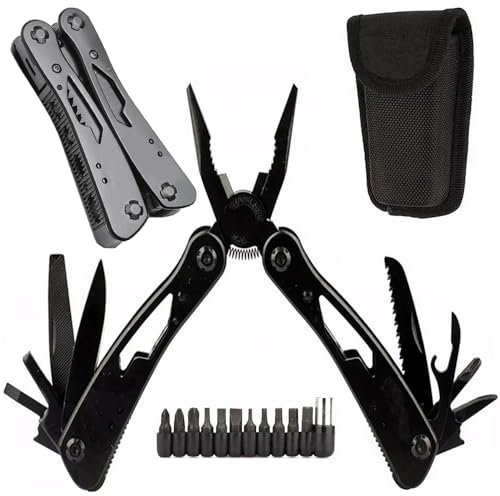 20-in-1 Multifunktionswerkzeug-Set für Reisen, Aktivitäten, Reparaturen, Messer, Schraubendreher, Säge, Edelstahl, mit Gürteltasche, Größe 10 cm – 22,5 cm