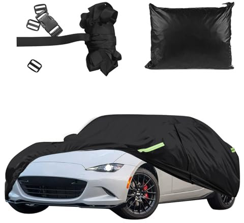 Housse de Voiture complète pour Mazda MX-5 MK4 ND ND2 2015-2024, 210D imperméable pour extérieur Toutes Saisons MK4 ND ND2 avec Bande réfléchissante, Sangles Coupe-Vent (MK4/ND)