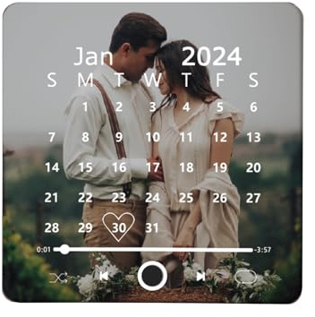 Personalisierter Kühlschrankmagnet mit Musik – Magnet Musik mit Foto, Lied & Albumcover – Lustige Geschenke für Paare, Musikliebhaber, Valentinstag, Geburtstag (Stil 11)