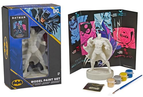 RMS Paint Your Own Batman – Kids DIY Model Painting Activity Kit – Includes 4 Paints, Paintbrush, Stickers & Backdrop – for Ages 5+