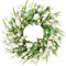 Sggvecsy Spring Summer Wreath for Front Door 22 Inch Artificial White Flower with White Tulips Greenery Leaves Lavender for All Seasons Home Farmhouse Indoor Outdoor Wall Decor