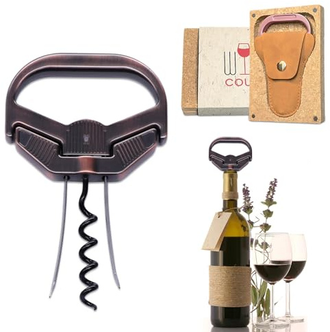 OHAANYY Tire-bouchon Ah-So 3 en 1 pour vins anciens, Cuivre | OHAANYY tire-bouchon à deux broches en acier, idéal pour bouchons délicats et millésimes anciens, finition cuivre.
