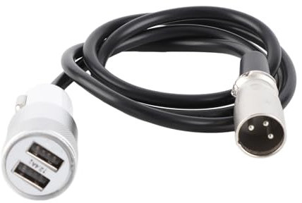 Charger Cable for Electric Wheelchair Controller, Universal Fast Charging Cable for Mobility Scooters & Power Chairs, Dual Port Alloy Connector for 12‑24V Systems