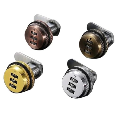 Cerradura de caja con contraseña de combinación de 3 dígitos, 20-30 mm, cerradura de código de leva inteligente, aleación de zinc for buzón, puerta de gabinete, archivadores, armario, 1 unidad(Red bro