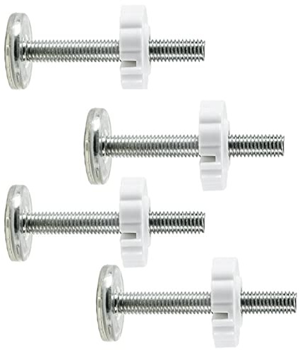 4pcs Stair Gate Screws Mounting Bolt Kit M10 Threaded Spindle Rods Pressure Mount Stair Gate Fittings (white)