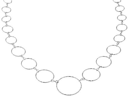 Celesta Silber Damen Collier 925 Silber rhodiniert 925/- Sterling Silber 42+3cm Gehämmert ohne weiß 352250093R