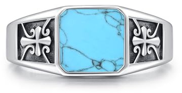 OHAYOO Siegelring Herren Silber 925 Ringe Herren Emaille Ring Schwarz Massiv, 10 mm Breit, Keltischer Schmuck für Herren Papa Freund Ehemann