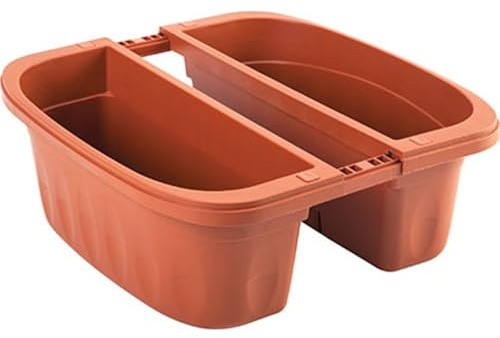 1 PZ FIORIERA DOPPIA KLUNIA BAMA PP TERRACOTTA CM 40X19,8 H.CM 18,5