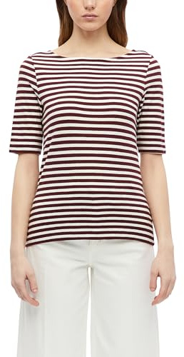 s.Oliver Gestreiftes Halbarmshirt im Slim Fit mit Flammgarn