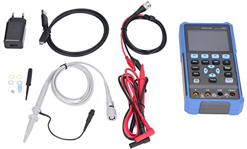 Chrees Multimetro Oscilloscopio Portatile Misuratore Digitale Portatile 100 MHz 2 500 /s 4 1/2 Cifre LCD da 3,5 Pollici con Ricarica di Tipo C per Test del Segnale Elett