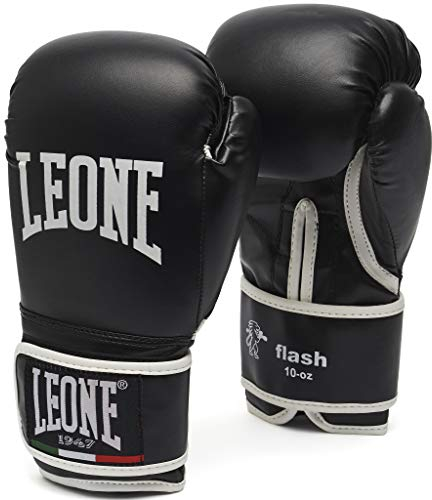 LEONE 1947, Guantes De Boxeo Flash, Unisex Adulto, Negro, 14 OZ, GN083