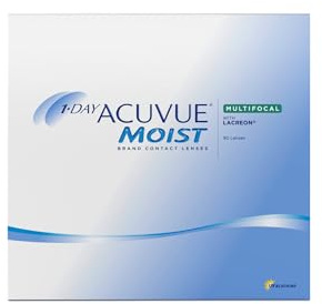 ACUVUE MOIST 1-DAY Multifocal Tageskontaktlinsen spenden Feuchtigkeit – Tageskontaktlinsen mit 1.00 dpt, Add. Niedrig und BC 8.4 – UV Schutz & Komfortables Tragegefühl – 90 Linsen