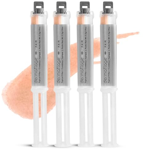 Dermaflage 4 Pack Topical scar Filler Applicator for scar removal - Fair | Silicone Scar Filler Refill for Recessed Scars, Wrinkles & Deep Pockmarks, Waterproof Skin-Like Finish, Up to 30 Applications
