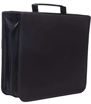 256 Capacity CD/DVD case Wallet, Storage,Holder,Booklet by Rekukos（Black）