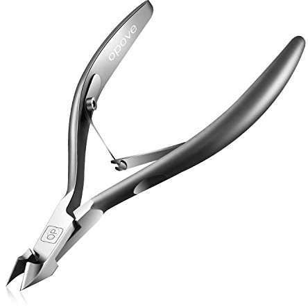Cuticle Trimmer 3/4 Jaw Extremely Sharp Cuticle Nippers Scissors Stainless Steel Clippers Cutter Remover Pedicure Manicure Nail Tool, opove X7, Space Gray