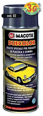TRS® MACOTA DUECOLOR Nero Satinato Spray Vernice Smalto Speciale PARAURTI PLASTICA Gomma Auto Moto Camper RINNOVA RIGENERA Tuning Fai da Te Senza Colature Professionale