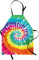 ABAKUHAUS Regenbogen Kochschürze, Regenbogen-Krawatten-Effekt, Unisex-Küchenlätzchen mit verstellbarem Hals für Kochen Gartenarbeit, 67 cm x 80cm, Mehrfarbig Weiß