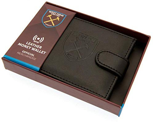 West Ham United RFID Leder PU Geldbörse, Schwarz , M, Zeitgenössisch