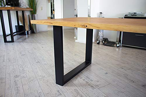 KTC Tec Tischgestell Stahl TU 100x40 10x4 Metall schwarz matt Tischuntergestell Tischkufe Kufengestell Tischbeine Tischfuß Industriedesign Esstisch Schreibtisch 800mm (1 Paar)
