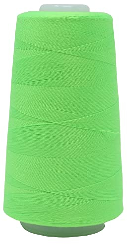3000 Yard Overlock Nähgarn (ca. 2743.2m) - 40/2 aus 100% Polyester - Overlockgarn - 708 NEON Grün