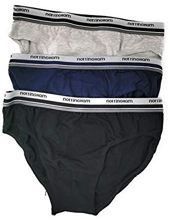 NOTTINGHAM Slip Uomo Cotone Bielastico Confezione 6 Paia Mutande Uomo Vita Bassa Boxer Uomo Cotone Elasticizzato Colori Assortiti Nero Blu Grigio (5° 50 IT L UE, Assortito 2 Neri 2 Blu 2 Grigio)