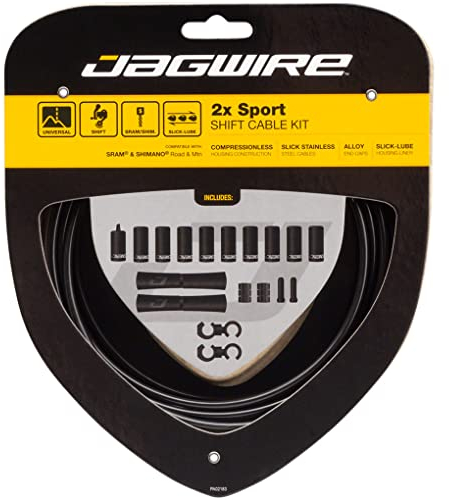 Jagwire 2X Sport Shift Kit Schaltschaltung und-Kabel, Schwarz, einheitsgröße