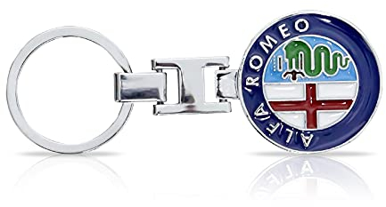 HENGYUESHANG Universal Schlüsselanhänger 3D Metall kompatibel für Alfa Auto Logo Emblem Abzeichen (Echter Verkäufer: YZDDL1)