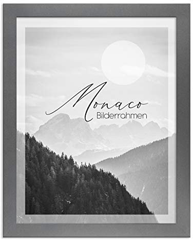BIRAPA Monaco Bilderrahmen 60x90 cm Grau Schlicht - Bilderrahmen, Posterrahmen, Wechselrahmen, Bilderrahmen Modern