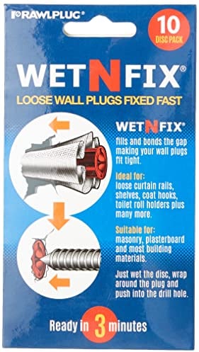Rawlplug WetNFix Wandfüller für Bohrungen, Schnellspannung, 10 Stück | Befestigungsdübel perfekt für übergroße Löcher | Geeignet für Mauerwerk, Holz und Gipskartonplatten | Reparaturset weiß