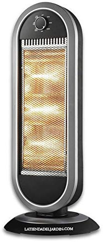 Suinga Poêle halogène oscillante avec trois réglages de température 400-800-1200 W Noir