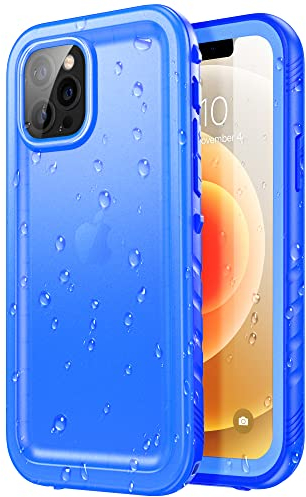 SPORTLINK for iPhone 12/12 Pro Waterproof Case - Shockproof Heavy Duty Front and Back Cover with [Built in Screen/Camera Protector] 360 Full Body Protective [Dustproof][IP68 Underwater]-Blue