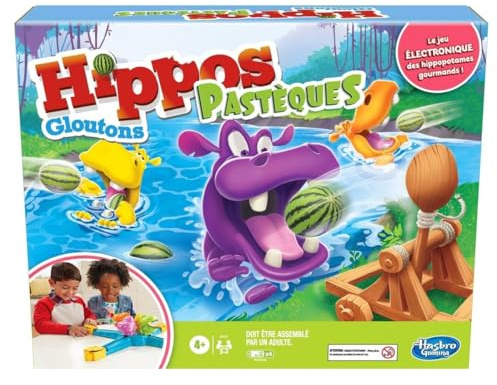 Hasbro Gaming Hippos Wassermelonen, Spiel für Kinder, ab 4 Jahren, Vorschul-Elektronikspiel für 2 bis 4 Spieler