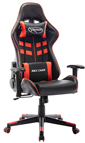 vidaXL Gaming Stuhl Höhenverstellbar Chefsessel Bürostuhl Schreibtischstuhl Sportsitz Computerstuhl Büromöbel Schwarz Rot Kunstleder