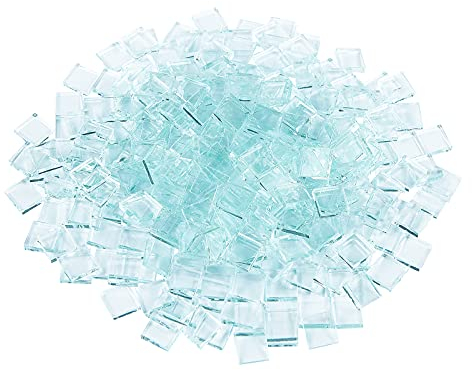 FINGERINSPIRE 375 PCS (280g) Carreaux de mosaïque Transparents, Carreaux de Verre de Forme carrée de 0,4 Pouce, pièces de mosaïque en Verre Cristal Clair pour l'artisanat décoration de la Maison